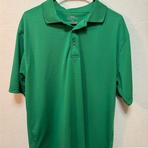 PGA Tour Shirt Mens L Green Short Sleeve Golf Polo